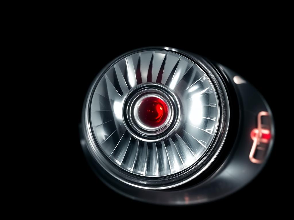 Restored headlight lens with full clarity on a dark vehicle